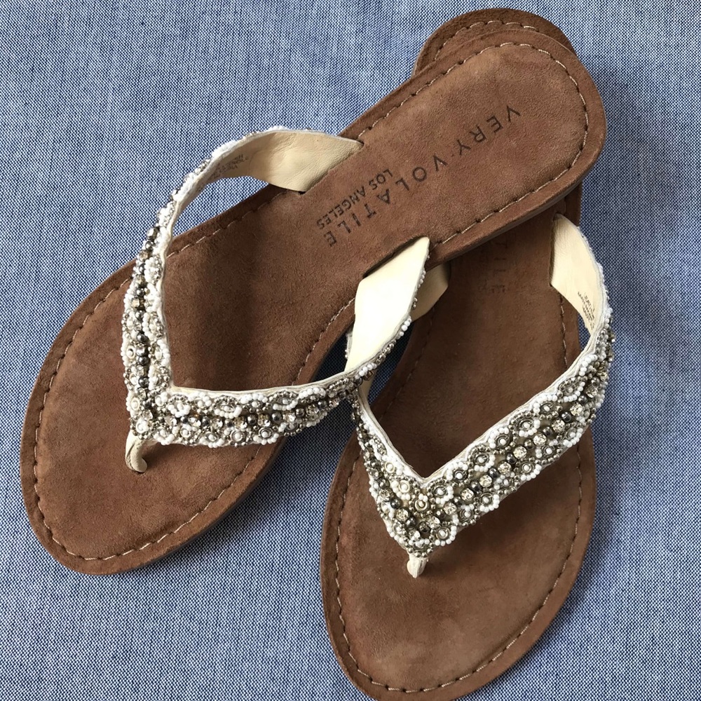 Very Volatile Beaded suede Flipflops